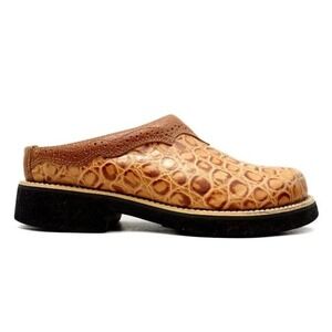 Twisted X NEW Women's Barn Burner Leather Clogs Brown Crocodile Embossed- 7.5